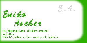 eniko ascher business card