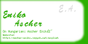 eniko ascher business card